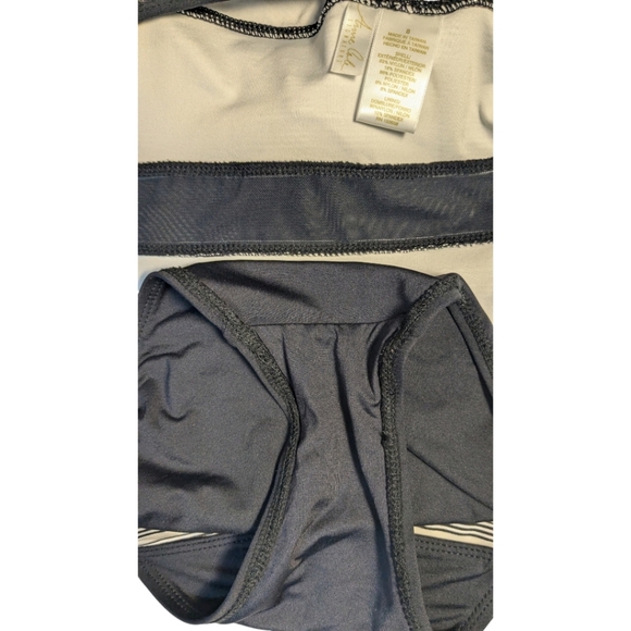 ANNE COLE Women's Black/ White Removable Cups One Piece Swimsuit SZ 8 - Picture 10 of 10